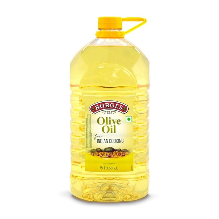 Borges Olive Oil for Indian Cooking - 5 L |75% MUFA|Rich in Antioxidants|Ideal for Frying, roasting, sauteing|Extra Light|Neutral Flavour Borges Olive Oil for Indian Cooking - 5 L |75% MUFA|Rich in Antioxidants|Ideal for Frying, roasting, sauteing|Extra Light|Neutral Flavour