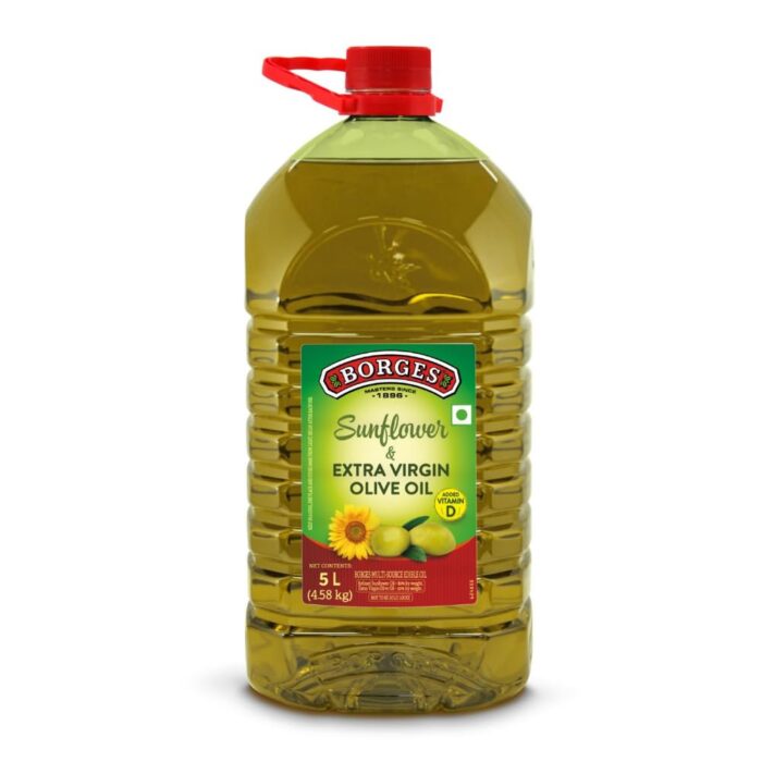 Borges Super blend of Extra virgin Olive oil & Sunflower oil 5 ltr Bottle Borges Super blend of Extra virgin Olive oil & Sunflower oil 5 ltr Bottle
