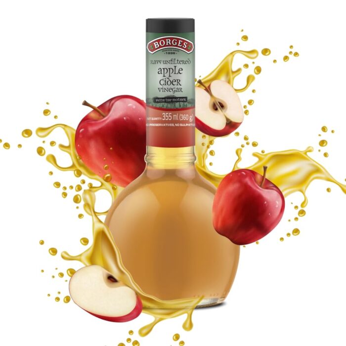 Borges Unfiltered Apple Cider Vinegar - 355 ml | For a Healthy Skin and Weight Loss | Helps Detox to maintain gut health Borges Unfiltered Apple Cider Vinegar - 355 ml | For a Healthy Skin and Weight Loss | Helps Detox to maintain gut health