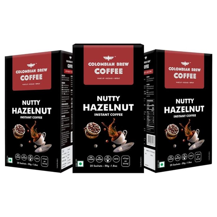 Colombian Brew Hazelnut Instant Coffee Powder, No Sugar, 50gm Buy 2 Get 1 Free Colombian Brew Hazelnut Instant Coffee Powder, No Sugar, 50gm Buy 2 Get 1 Free