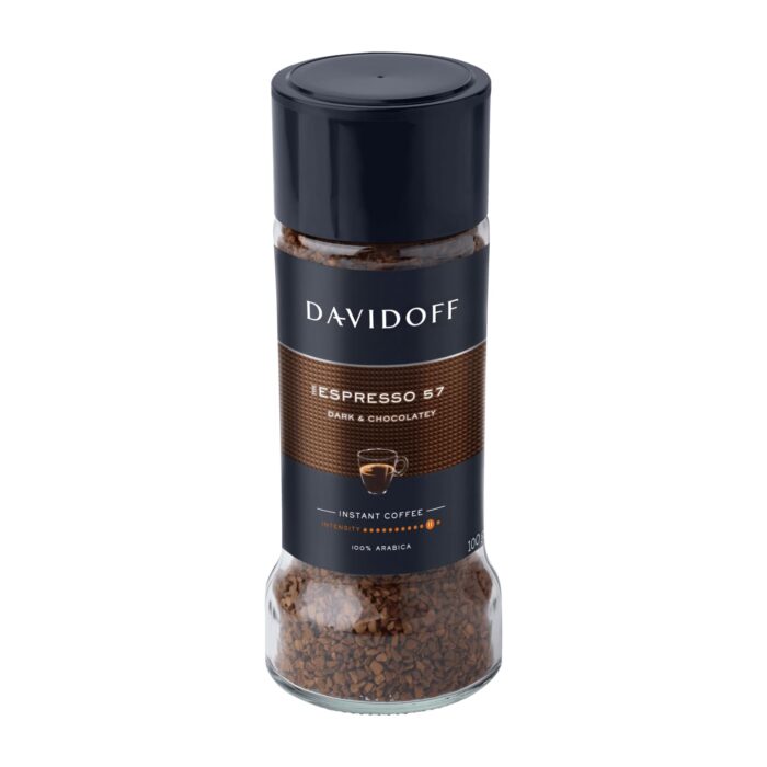 Davidoff Espresso 57 Intense Instant Coffee 100% Arabica, 3.53 oz ℮ 100 g, Granule, Glass Bottle Davidoff Espresso 57 Intense Instant Coffee 100% Arabica, 3.53 oz ℮ 100 g, Granule, Glass Bottle