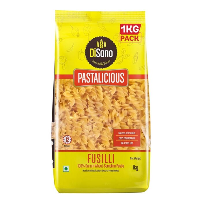 DiSano Fusilli Pasta, 1Kg, 100% Durum Wheat, No Maida, High Protein & Fiber DiSano Fusilli Pasta, 1Kg, 100% Durum Wheat, No Maida, High Protein & Fiber