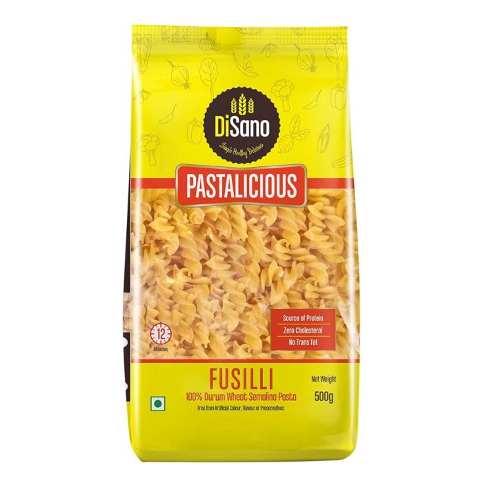 DiSano Fusilli Pasta, 500gm, 100% Durum Wheat, No Maida, High Protein & Fiber DiSano Fusilli Pasta, 500gm, 100% Durum Wheat, No Maida, High Protein & Fiber