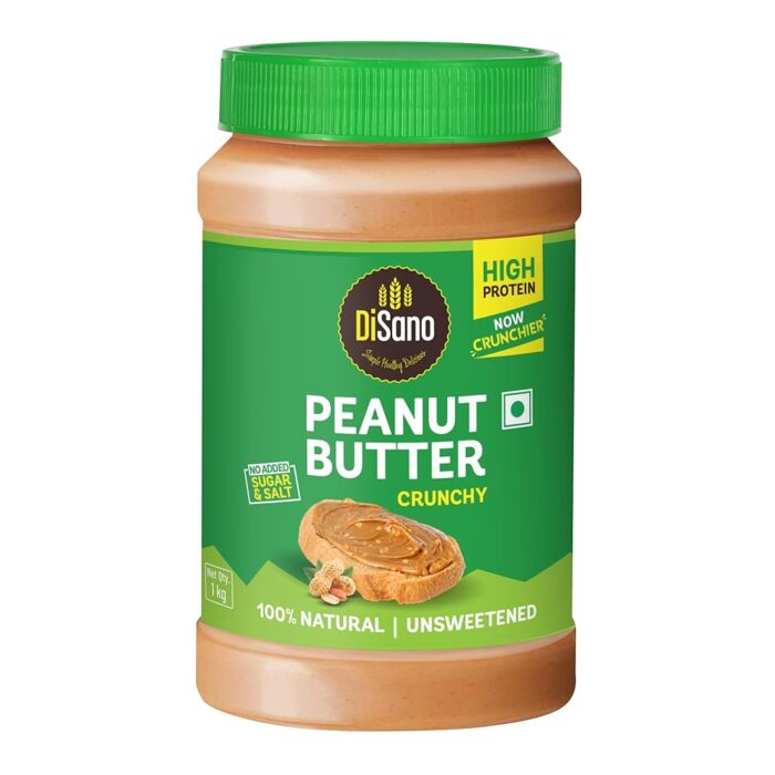 DiSano Natural Peanut Butter Crunchy 1Kg, Unsweetened, High Protein Peanut Butter, No Added Sugar Or Salt, Vegan, 100% Roasted Peanut Butter Roasted Peanut Butter DiSano Natural Peanut Butter Crunchy 1Kg, Unsweetened, High Protein Peanut Butter, No Added Sugar Or Salt, Vegan, 100% Roasted Peanut Butter Roasted Peanut Butter