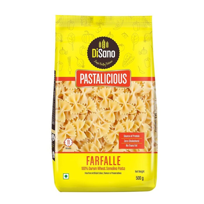 DISANO Pastalicious 100% Durum Wheat Farfalle Pasta, 500 Gram DISANO Pastalicious 100% Durum Wheat Farfalle Pasta, 500 Gram