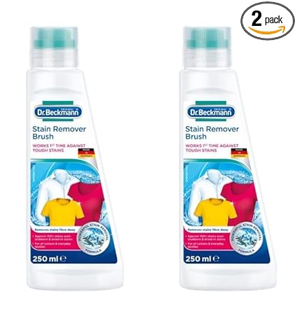 Dr. Beckmann Pre Wash Stain Remover with Brush 250ml | Works 1st Time Against Tough Stains | For all Colours & Textiles | Pack of 2 Dr. Beckmann Pre Wash Stain Remover with Brush 250ml | Works 1st Time Against Tough Stains | For all Colours & Textiles | Pack of 2
