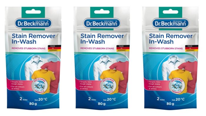 Dr Beckmann Stain Remover In-Wash Ultra 80g | Gently Removes Tough Stains | Gentle on Fabrics | For cleaner clothes | 3 x 80g, 240g | Pack of 3 Dr Beckmann Stain Remover In-Wash Ultra 80g | Gently Removes Tough Stains | Gentle on Fabrics | For cleaner clothes | 3 x 80g, 240g | Pack of 3