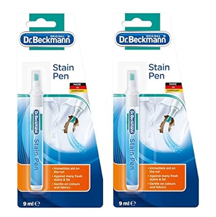 Dr Beckmann Stain Remover Pen, 9ml | Effective Pocket-Size Stain Remover | Quick, Handy and Easy to Use | Pack of 2 Dr Beckmann Stain Remover Pen, 9ml | Effective Pocket-Size Stain Remover | Quick, Handy and Easy to Use | Pack of 2