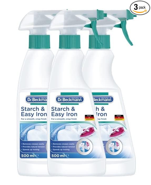 Dr. Beckmann Starch & Easy Iron 500ml | Iron Spray for a Smooth, Crisp Finish | Removes Creases Easily & Speeds Up Ironing | Starch Spray for Cloths | Wrinkle free instantly |... Dr. Beckmann Starch & Easy Iron 500ml | Iron Spray for a Smooth, Crisp Finish | Removes Creases Easily & Speeds Up Ironing | Starch Spray for Cloths | Wrinkle free instantly |...