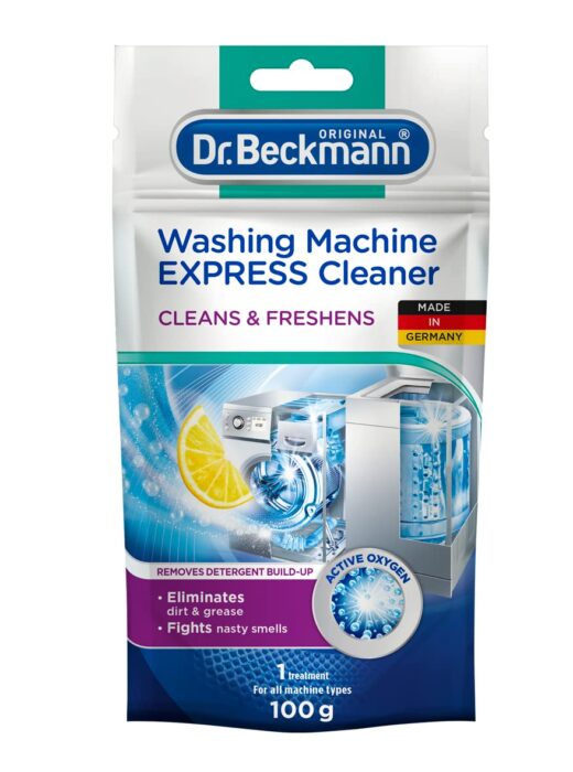 Dr. Beckmann Washing Machine EXPRESS Cleaner | Fights Nasty Smells and Eliminates Dirt & Grease | Convenient and Highly Efficient | 100 g Dr. Beckmann Washing Machine EXPRESS Cleaner | Fights Nasty Smells and Eliminates Dirt & Grease | Convenient and Highly Efficient | 100 g