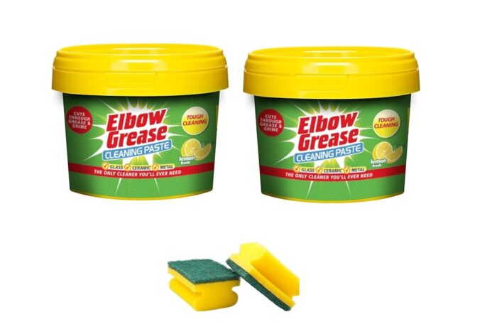 Elbow Grease 2x500 g All Purpose Paste Kitchen & Bathroom Cleaner Lemon Fresh Scent | Get FREE With Elbow Grease Hand Grip Scourer 2 Pak Elbow Grease 2x500 g All Purpose Paste Kitchen & Bathroom Cleaner Lemon Fresh Scent | Get FREE With Elbow Grease Hand Grip Scourer 2 Pak