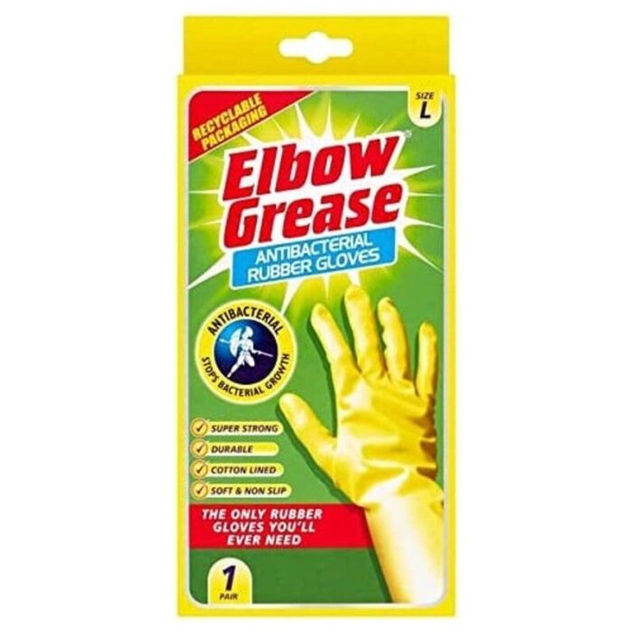 Elbow Grease Antibacterial Rubber Gloves L Size Elbow Grease Antibacterial Rubber Gloves L Size