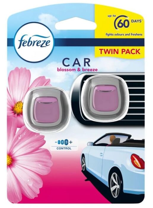 Febreze Car Air Freshener Twin Pack Blossom and Breeze Clip-on Car Febreze Car Air Freshener Twin Pack Blossom and Breeze Clip-on Car