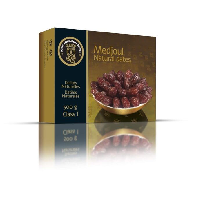 King Solomon Premium Medjool Dates - Large Size, 500g | Naturally Sweet & Juicy | Rich Energy Snack | Perfect for Gifting & Healthy Lifestyle | Fresh & Delicious Dates from Israel King Solomon Premium Medjool Dates - Large Size, 500g | Naturally Sweet & Juicy | Rich Energy Snack | Perfect for Gifting & Healthy Lifestyle | Fresh & Delicious Dates from Israel