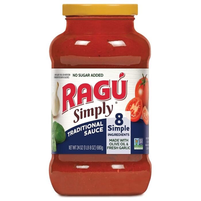 Ragu Simply No Sugar Added Traditional Pasta Sauce, 680g, Product of USA Ragu Simply No Sugar Added Traditional Pasta Sauce, 680g, Product of USA