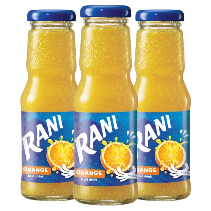 Rani NRB Fresh Orange Drink | Orange Drink | Glass Bottle| Tasty & Refreshing Orange Drink - Pack of 3 (200mL Each) Rani NRB Fresh Orange Drink | Orange Drink | Glass Bottle| Tasty & Refreshing Orange Drink - Pack of 3 (200mL Each)