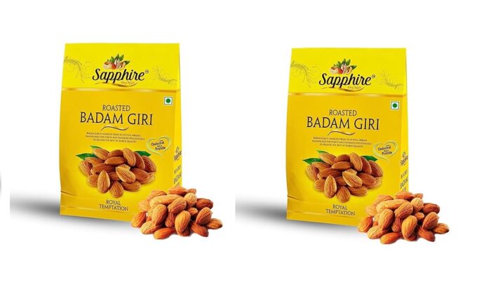 Sapphire Dry Nuts Roasted and Salted Almonds(Badam Giri)-Pack of 2 (250gm X 2) Sapphire Dry Nuts Roasted and Salted Almonds(Badam Giri)-Pack of 2 (250gm X 2)