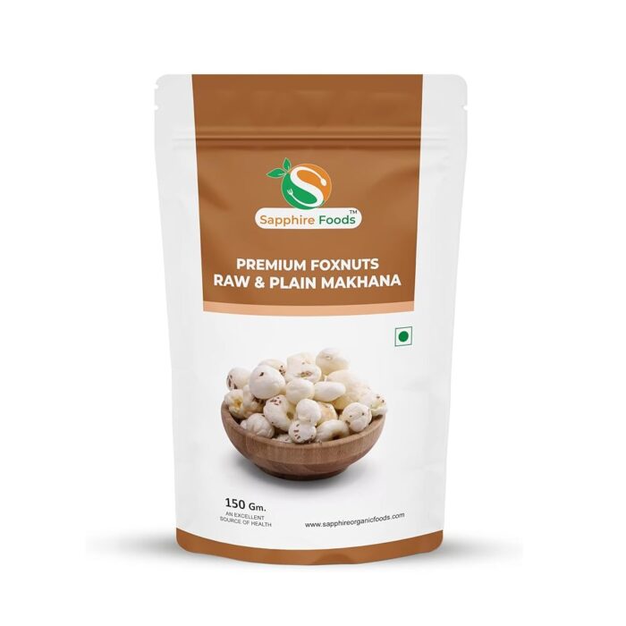 SAPPHIRE FOODS 150gm Raw and Plain Foxnuts Makhana | Ready to eat Healthy Gorgon nuts, MSG Free | Antioxidant, Rich in Calcium, Protein, Fiber (150g) SAPPHIRE FOODS 150gm Raw and Plain Foxnuts Makhana | Ready to eat Healthy Gorgon nuts, MSG Free | Antioxidant, Rich in Calcium, Protein, Fiber (150g)