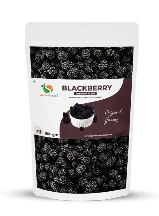 SAPPHIRE FOODS Berries & Nuts Premium Dried Blackberries Blackberry Without Seeds, Fiber Rich, Highly Nutritional, No Added Sugar, 500 Gm SAPPHIRE FOODS Berries & Nuts Premium Dried Blackberries Blackberry Without Seeds, Fiber Rich, Highly Nutritional, No Added Sugar, 500 Gm