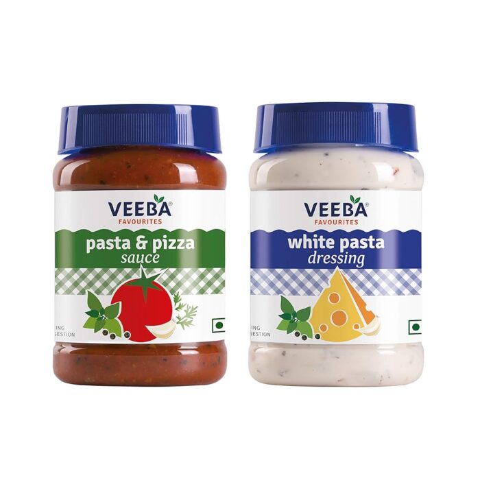 VEEBA Pasta & Pizza Sauce, 280 G & White Pasta Dressing, 250 Gm (Pack of 2) VEEBA Pasta & Pizza Sauce, 280 G & White Pasta Dressing, 250 Gm (Pack of 2)
