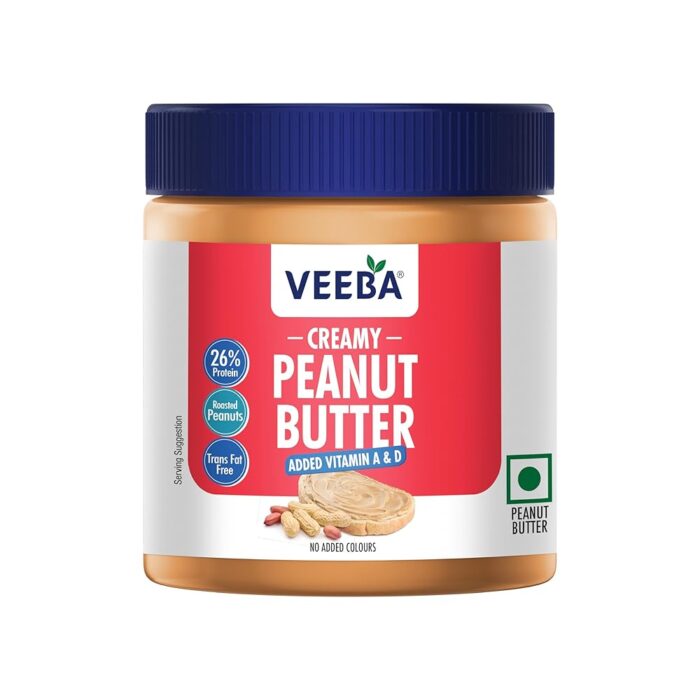 Veeba Peanut Butter Creamy | Smooth | High Protein | Naturally Gluten Free | Vegan | Trans Fat Free | No Added Preservatives | Added Calcium, Iron, Vitamin A & D | No Added... Veeba Peanut Butter Creamy | Smooth | High Protein | Naturally Gluten Free | Vegan | Trans Fat Free | No Added Preservatives | Added Calcium, Iron, Vitamin A & D | No Added...