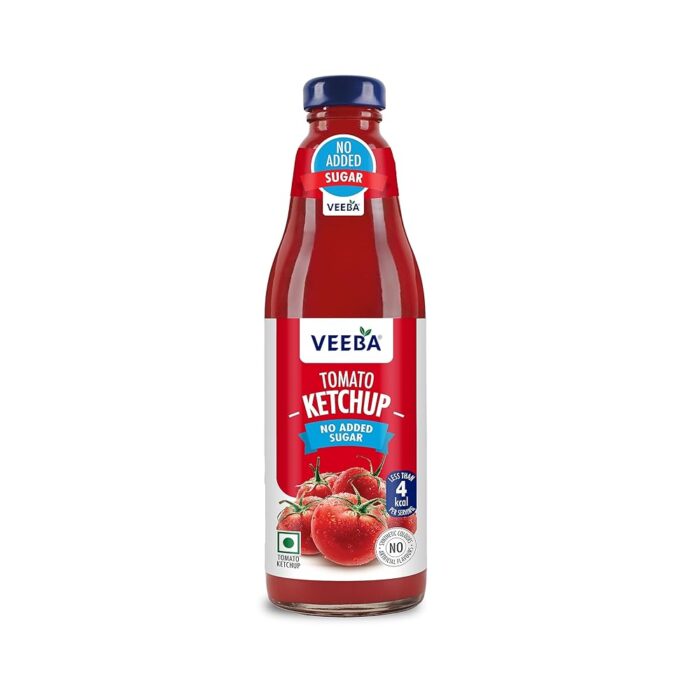 Veeba Tomato Ketchup No Added Sugar (460gram) | Contains Non-Caloric Sweetener I No Artificial Flavours | No Synthetic Colours Veeba Tomato Ketchup No Added Sugar (460gram) | Contains Non-Caloric Sweetener I No Artificial Flavours | No Synthetic Colours
