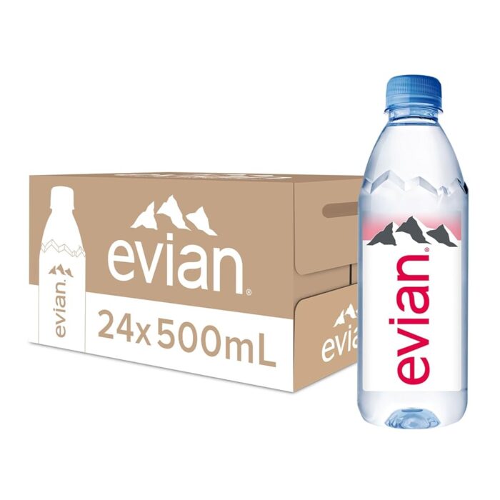 Evian Natural Mineral Water, 500 Ml X 24. Evian Natural Mineral Water, 500 Ml X 24.