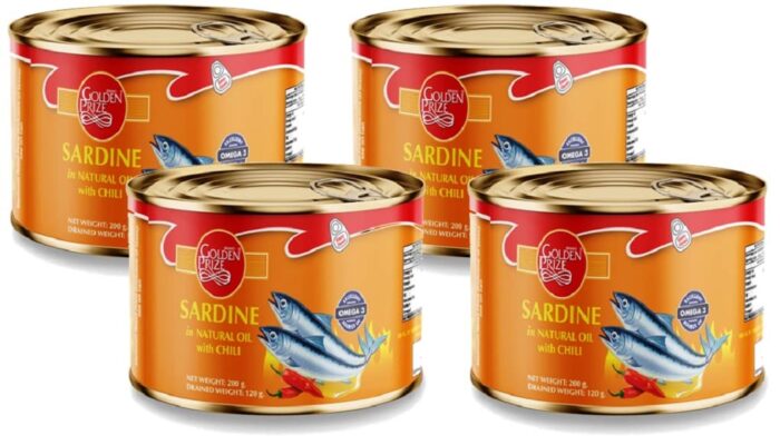 Golden Prize Canned Sardine in Natural Oil with Chili, 200g(Pack of 4) Golden Prize Canned Sardine in Natural Oil with Chili, 200g(Pack of 4)
