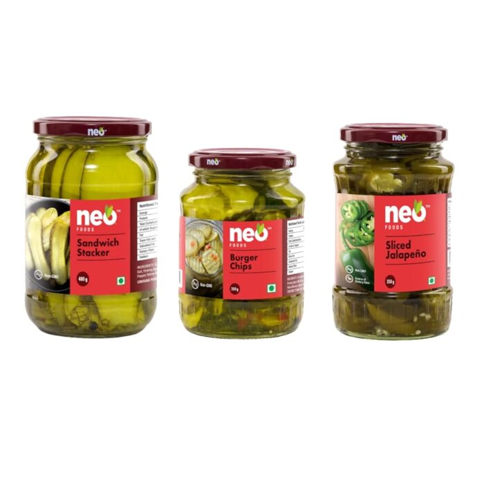 Neo Foods Sandwich Stackers 480g, Burger Chips 350g & Sliced Jalapenos 350g I Healthy Toppings for Salads and Snacks Mix Combo Pack, Party Value Pack I Ready To Eat Pickles I... Neo Foods Sandwich Stackers 480g, Burger Chips 350g & Sliced Jalapenos 350g I Healthy Toppings for Salads and Snacks Mix Combo Pack, Party Value Pack I Ready To Eat Pickles I...