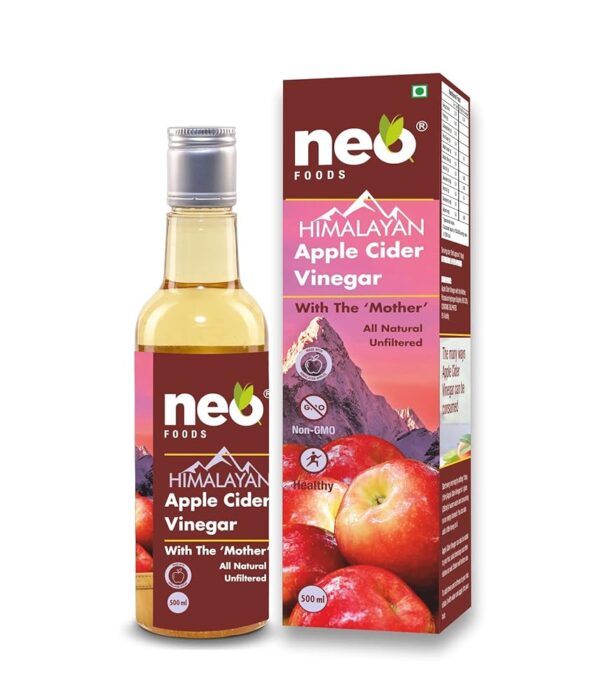 Neo Himalayan Apple Cider Vinegar with Mother of Vinegar - 500ml I Raw, Unfiltered, Unpasteurized I 100% Natural Rich in Nutrient and Antioxidants I(Pack of 1) Neo Himalayan Apple Cider Vinegar with Mother of Vinegar - 500ml I Raw, Unfiltered, Unpasteurized I 100% Natural Rich in Nutrient and Antioxidants I(Pack of 1)