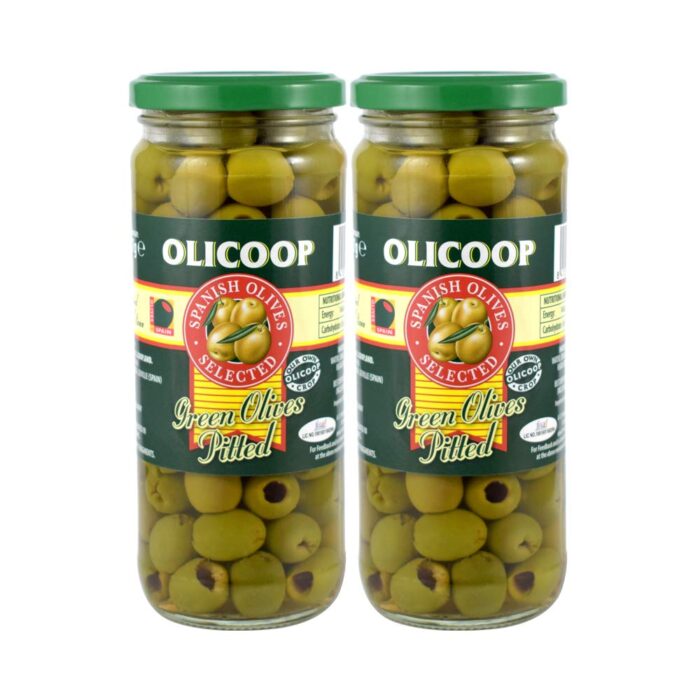 Olicoop Green Pitted Olive, 450g, Pack of 2, Produced in Spain Olicoop Green Pitted Olive, 450g, Pack of 2, Produced in Spain