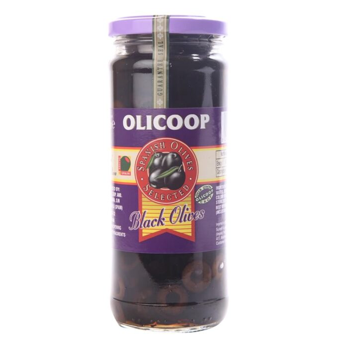 Olicoop Spanish Black Sliced Olives, 450g Jar Olicoop Spanish Black Sliced Olives, 450g Jar