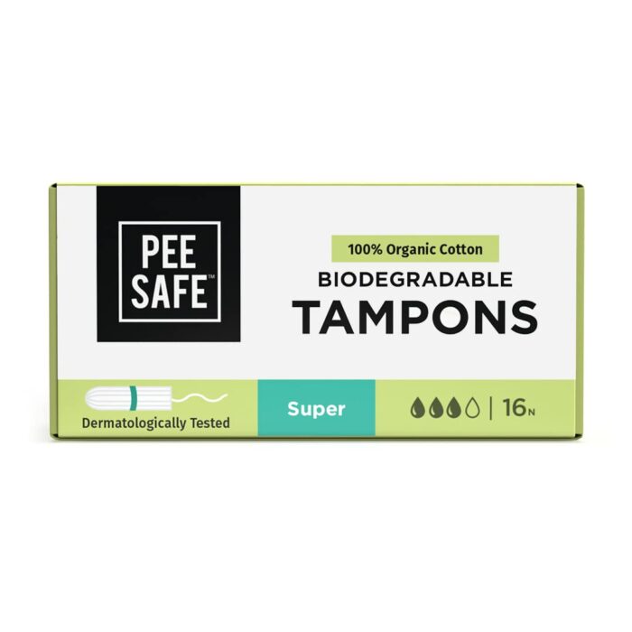 Pee Safe 100% Organic, Biodegradable Cotton Tampons - Pack of 16 (Medium Flow) | Comfortable & Stain-Free Experience | Ultra Soft & Highly Absorbent | Rash & Irritation Free |... Pee Safe 100% Organic, Biodegradable Cotton Tampons - Pack of 16 (Medium Flow) | Comfortable & Stain-Free Experience | Ultra Soft & Highly Absorbent | Rash & Irritation Free |...