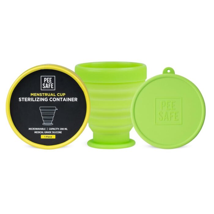 Pee Safe Menstrual Cup Sterilizing Container (Pack of 1N) | Menstrual Cup Sterilizer | Medical Grade Silicone | Microwaveable, Compact and Travel Friendly |for women| Green... Pee Safe Menstrual Cup Sterilizing Container (Pack of 1N) | Menstrual Cup Sterilizer | Medical Grade Silicone | Microwaveable, Compact and Travel Friendly |for women| Green...