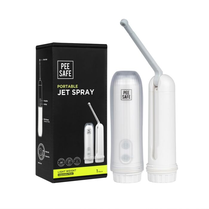 Pee Safe Portable Jet Spray for Travel with Adjustable Nozzle & High Low Spray Mode | Travel-Friendly Handheld Bidet Spray | Travel & Toilet Essentials | Easy to Use | [ BATTERY... Pee Safe Portable Jet Spray for Travel with Adjustable Nozzle & High Low Spray Mode | Travel-Friendly Handheld Bidet Spray | Travel & Toilet Essentials | Easy to Use | [ BATTERY...