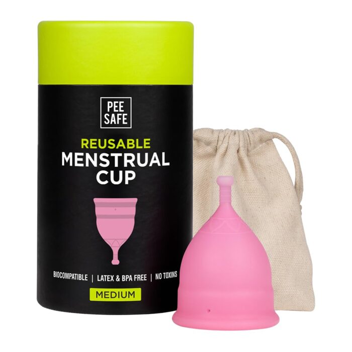 Pee Safe Reusable Menstrual Cup for Women | Medium Size with Pouch | Ultra Soft, Odour & Rash Free|100% Medical Grade Silicone|No Leakage|Protection for Up to 8-10 Hours | US... Pee Safe Reusable Menstrual Cup for Women | Medium Size with Pouch | Ultra Soft, Odour & Rash Free|100% Medical Grade Silicone|No Leakage|Protection for Up to 8-10 Hours | US...