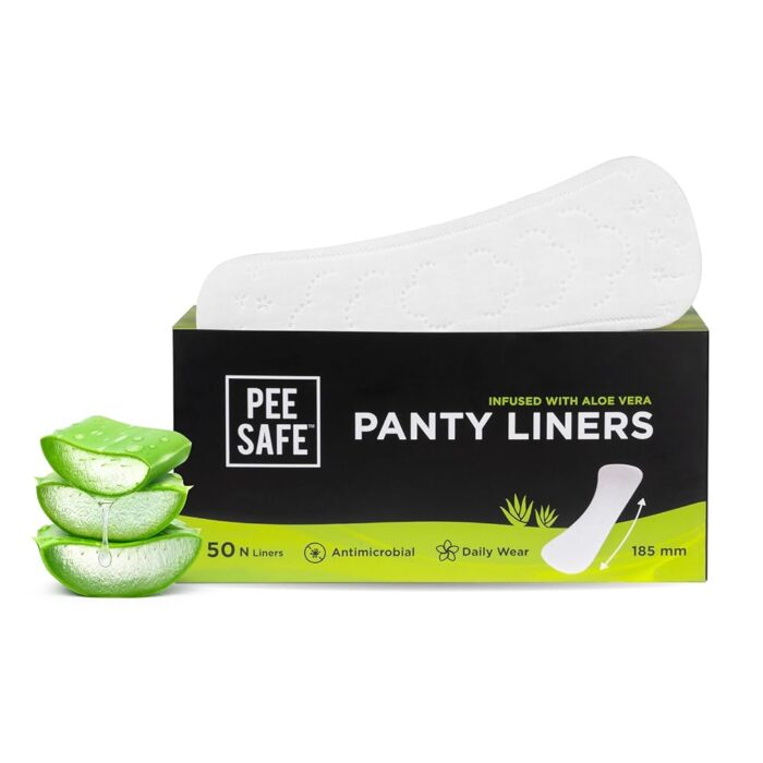 PEESAFE Aloe Vera Panty Liners (Pack of 50 Liners) | Curvy Design For Extra Comfort | Cottony-Soft Surface With 185mm Wide Optimal Coverage PEESAFE Aloe Vera Panty Liners (Pack of 50 Liners) | Curvy Design For Extra Comfort | Cottony-Soft Surface With 185mm Wide Optimal Coverage