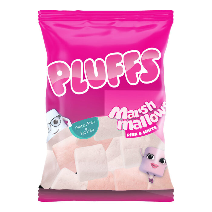 Pluffs Marshmallows Pink & White 140g Pluffs Marshmallows Pink & White 140g
