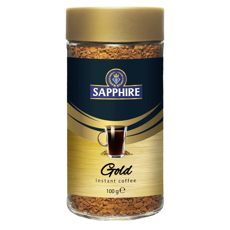 Sapphire Gold Instant Coffee 100% Arabica + Robusta 100g Sapphire Gold Instant Coffee 100% Arabica + Robusta 100g