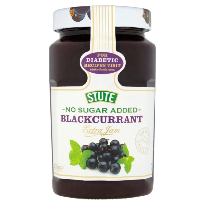 Stute No Sugar Added Diabetic Blackcurrant Extra Jam, 15.17 oz ℮ 430 g, 6 Pack Stute No Sugar Added Diabetic Blackcurrant Extra Jam, 15.17 oz ℮ 430 g, 6 Pack