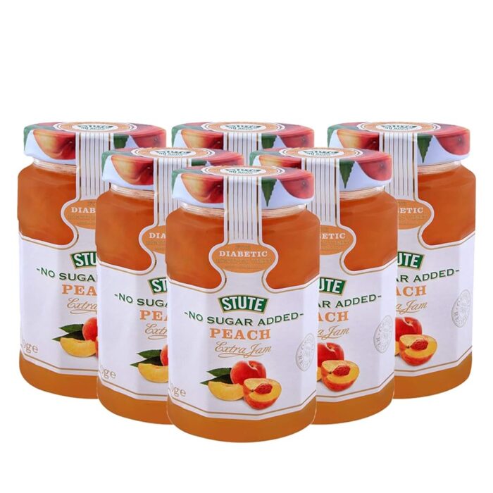 Stute No Sugar Added Diabetic Peach Extra Jam, 15.17 oz ℮ 430 g, 6 Pack Stute No Sugar Added Diabetic Peach Extra Jam, 15.17 oz ℮ 430 g, 6 Pack