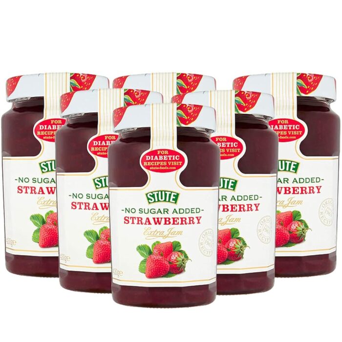 Stute No Sugar Added Diabetic Strawberry Extra Jam, 15.17 oz ℮ 430 g, 6 Pack Stute No Sugar Added Diabetic Strawberry Extra Jam, 15.17 oz ℮ 430 g, 6 Pack