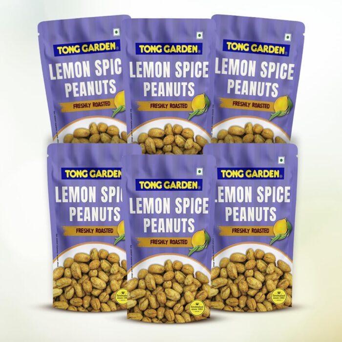 Tong Garden 65g Lemon Spice Peanuts | Bold & Crunchy Snack with Garlic, Chili, and Zesty Lemon Flavor | Healthy & Perfect Snack for Any Time - (Pack of 6) Tong Garden 65g Lemon Spice Peanuts | Bold & Crunchy Snack with Garlic, Chili, and Zesty Lemon Flavor | Healthy & Perfect Snack for Any Time - (Pack of 6)