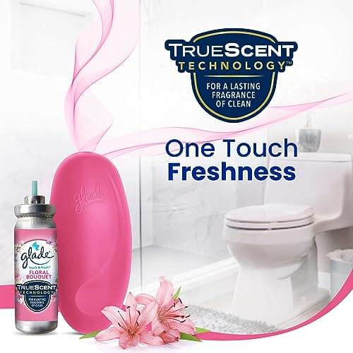 Glade Touch & Fresh Aerosol Air Freshener for Bathroom, Floral Perfection, 12ml Refill | Lasts up to 100 Sprays | Lasting Fragrance with One Touch