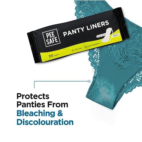 PEESAFE Pee Safe Panty Liners For Women Daily Use - 40 Liners | 155Mm Optimum Coverage (Small Size) | Curvy Design, Cottony-Soft Surface| Keeps You Dry & Fresh All Day Long
