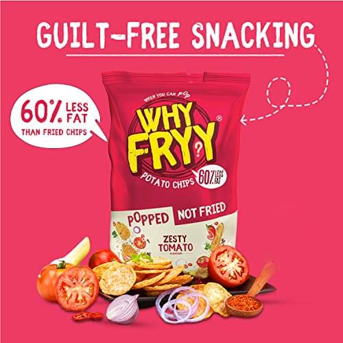 WhyFryy Popped Potato Chips - Zesty Tomato Flavoured 35gm
